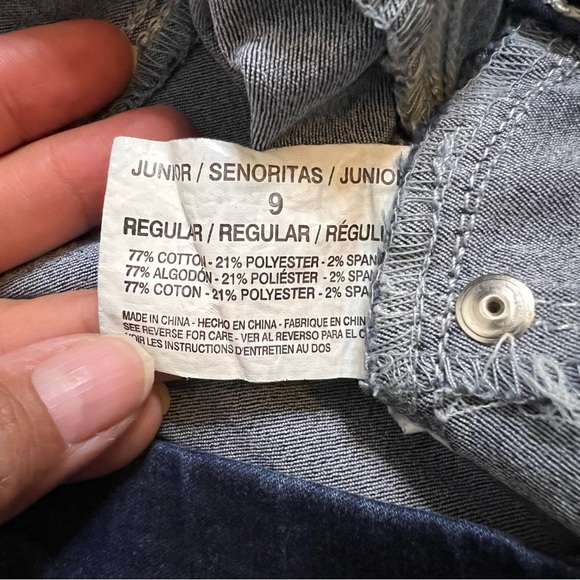 L.E.I. Womens Juniors Sz 9 Dark Blue Denim Pull On Jeggings Stretch - Picture 4 of 4